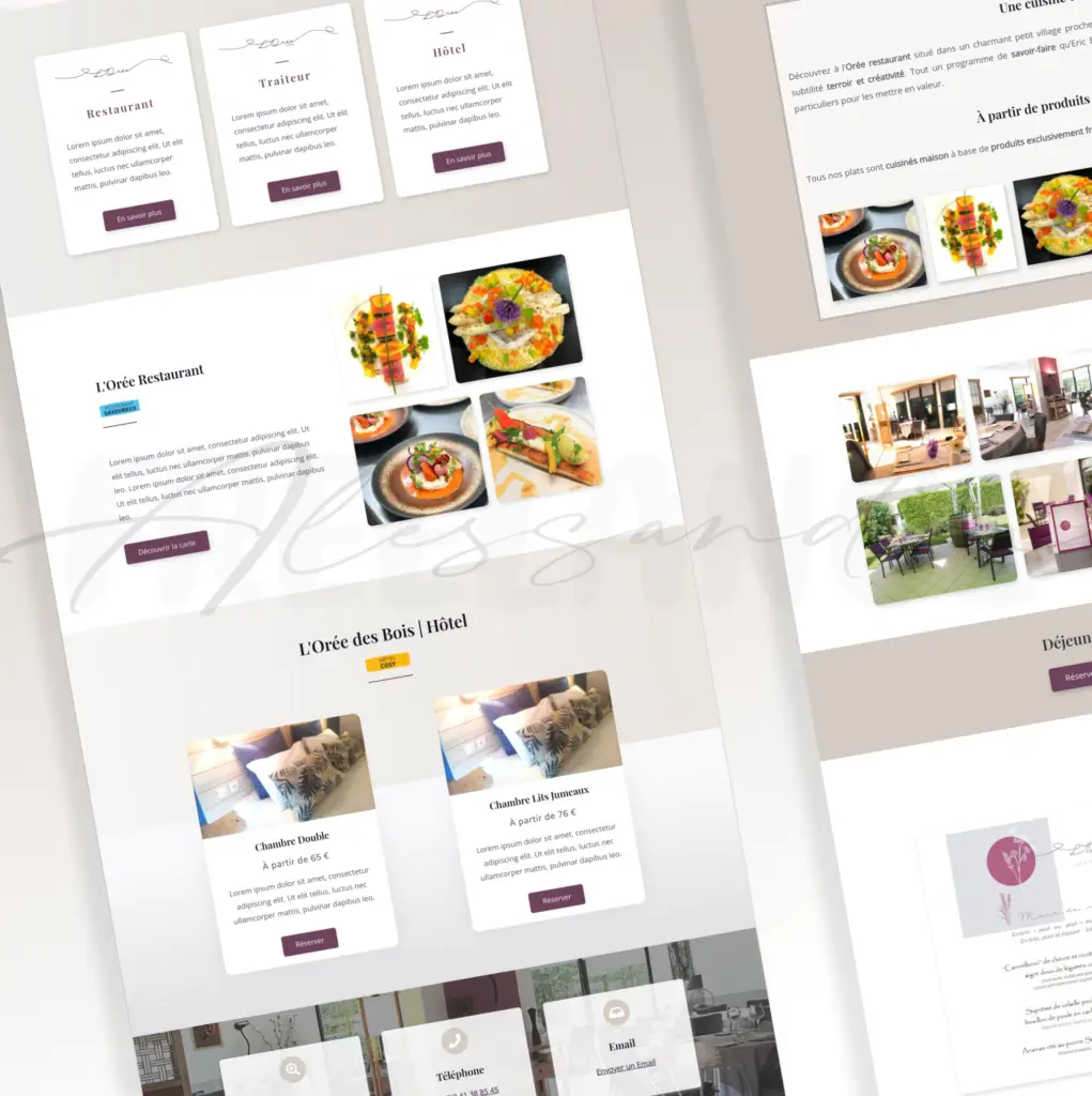 site vitrine hotel restaurant