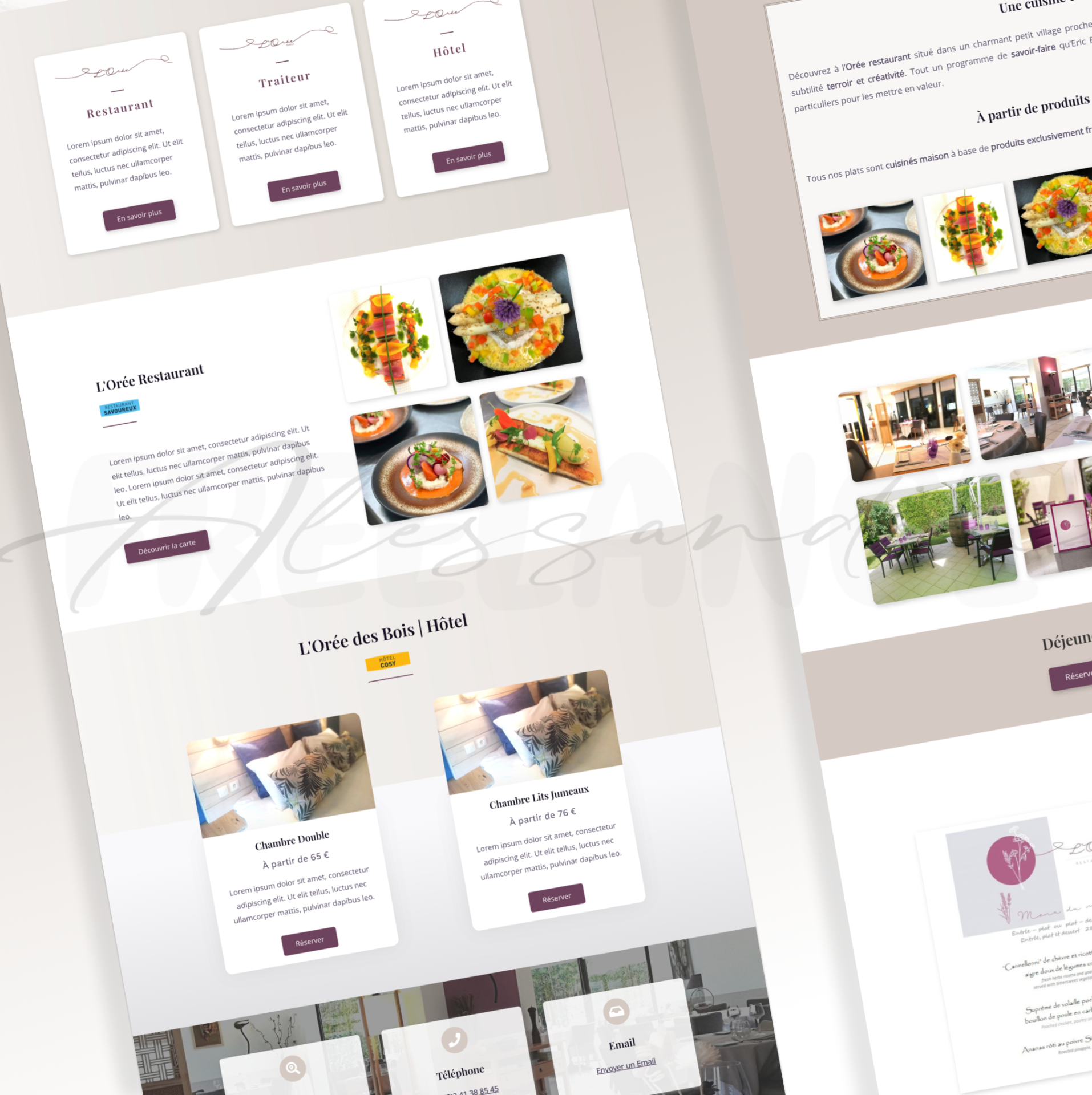 site vitrine hotel restaurant